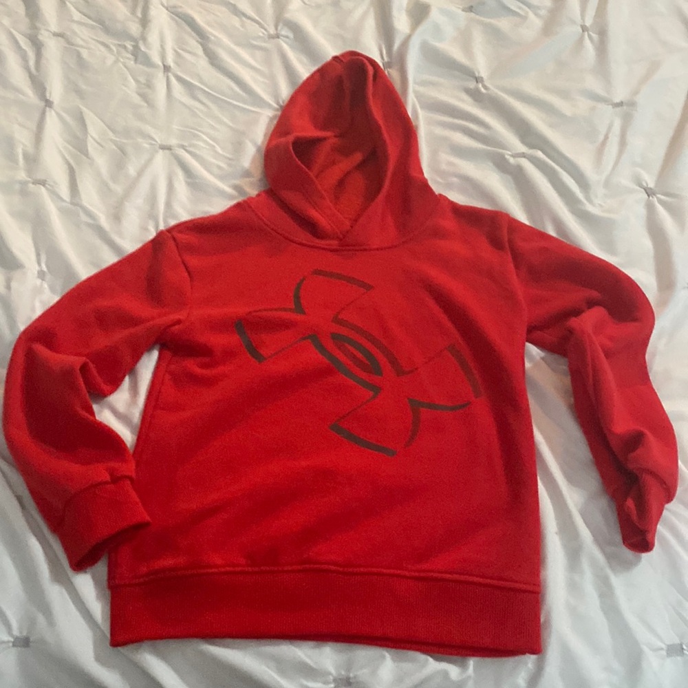 Red under-armor hoodie boys size 7